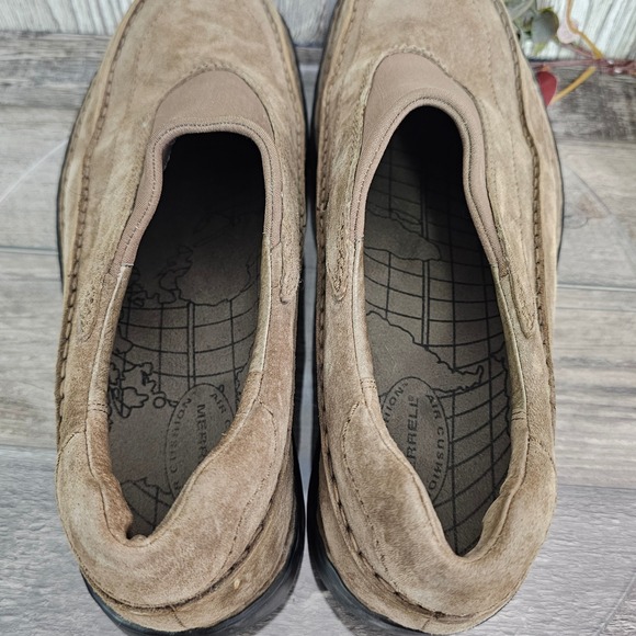 Merrell World Mover Moc Men's 13 Tan Nubuck Suede‎ Slip On Comfort Air Cushion